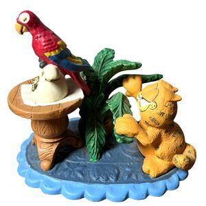 Vintage Garfield King of the Jungle + Parrot Figure Jim Davis Danbury Mint 1993